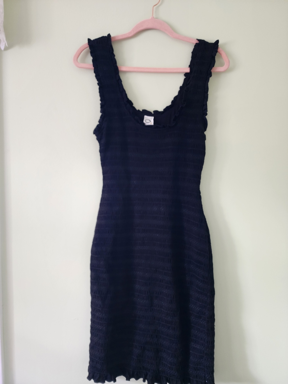Anthropologie Black Ruched Sleeveless Knit Dress